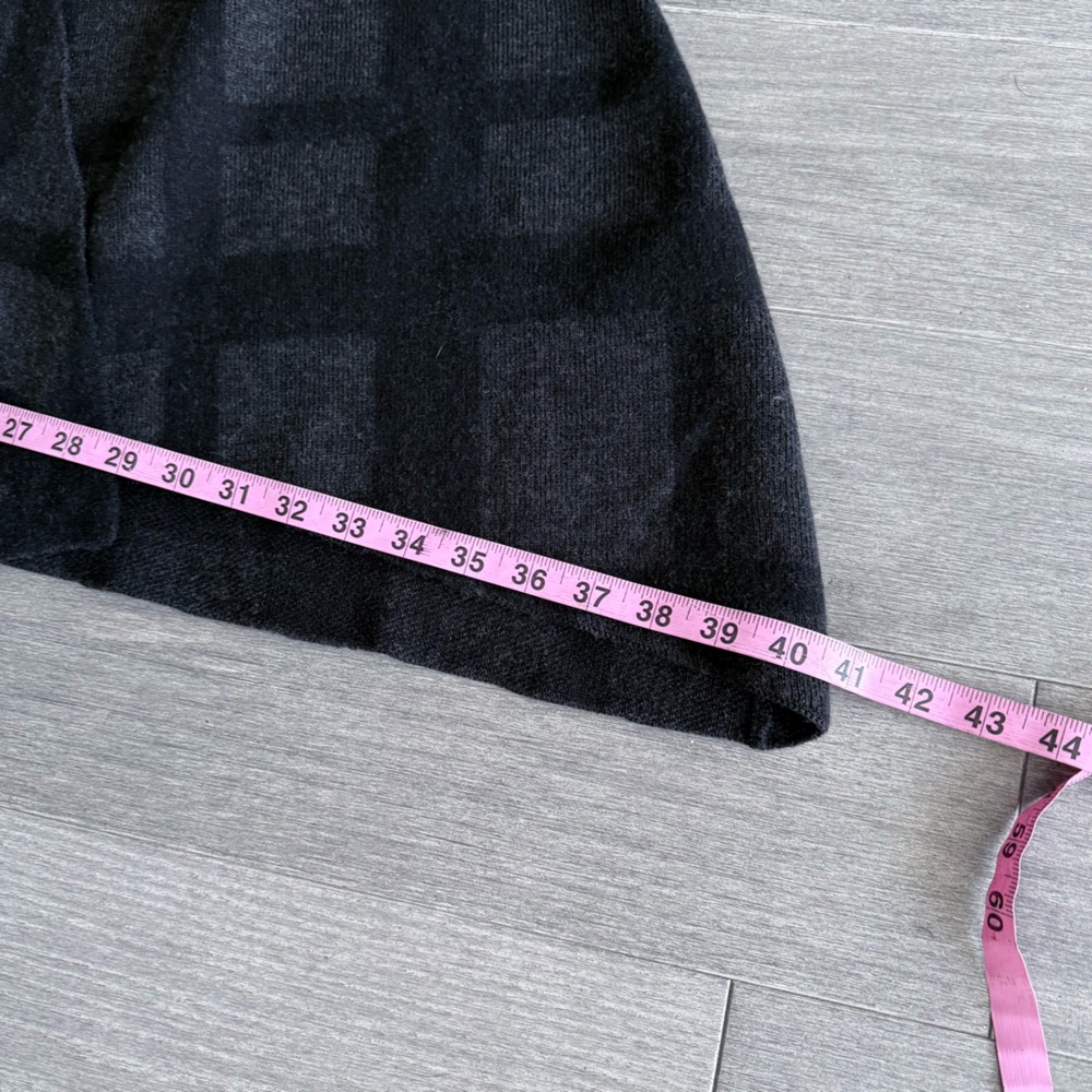 Eileen Fisher Wool Plaid Poncho Cape Wrap Gray Black Check Button Neck One Size - Picture 16 of 16